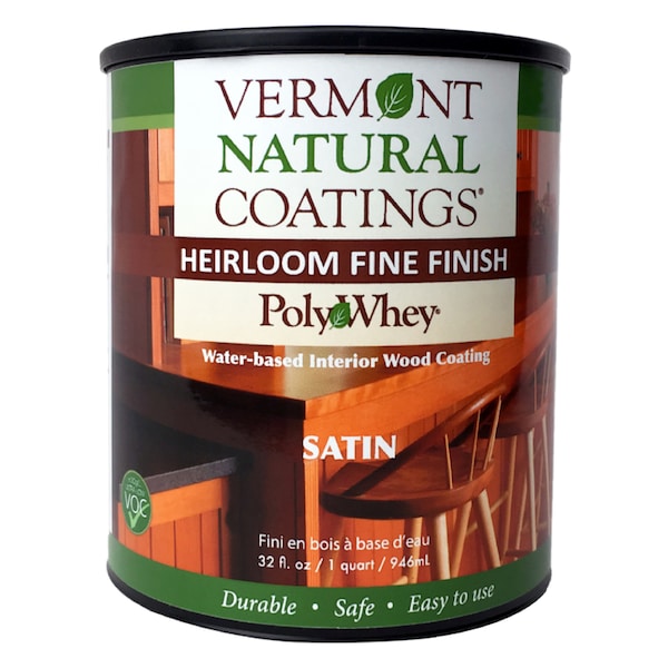 Vermont Natural Coatings PolyWhey Satin Clear Water-Based Furniture Finish 1 qt 101151 - main